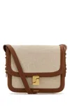 Soeur Two-tone Canvas Maxi Bellissima Crossbody Bag In White