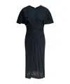 Soeur Draped Detail Short Sleeves V-neck Back In Blue