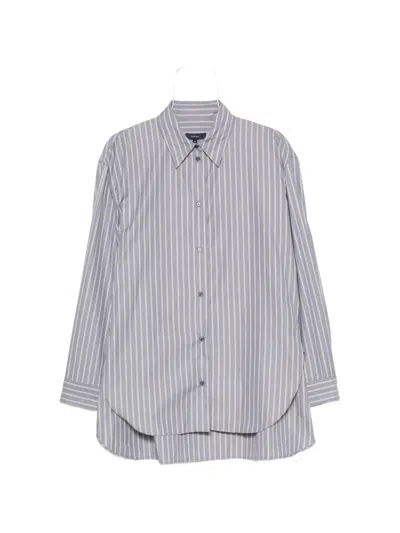 Soeur Vertical-stripe Long-sleeve Shirt In Blue