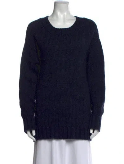 Pre-owned Soeur Virgin Wool Crew Neck Sweater In Blue