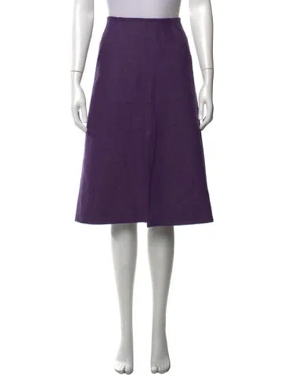 Pre-owned Soeur Virgin Wool Midi Length Skirt In Purple