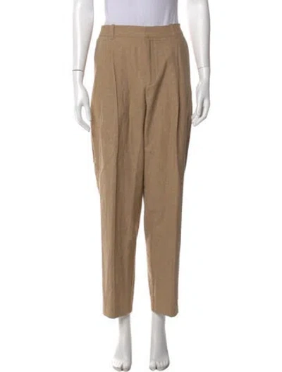Pre-owned Soeur Virgin Wool Straight Leg Pants In Brown