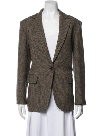 Pre-owned Soeur Virgin Wool Tweed Pattern Blazer In Multicolor