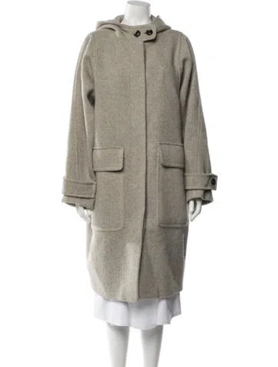Pre-owned Soeur Virgin Wool Tweed Pattern Coat In Neutrals