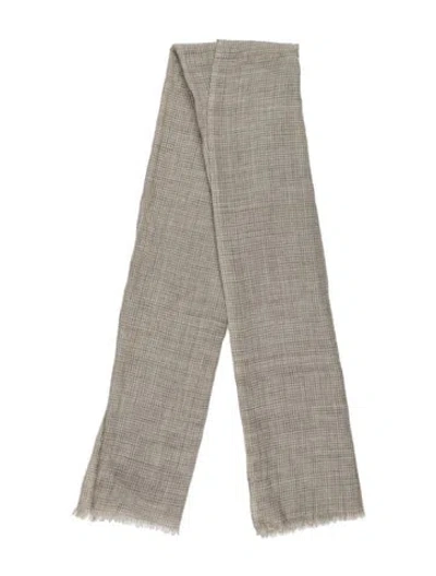 Pre-owned Soeur Virgin Wool Tweed Pattern Scarf In Grey