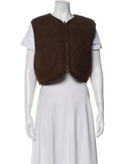 Pre-owned Soeur Virgin Wool Vest In Brown