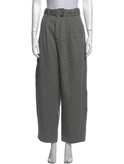 Pre-owned Soeur Virgin Wool Wide Leg Pants In Grey