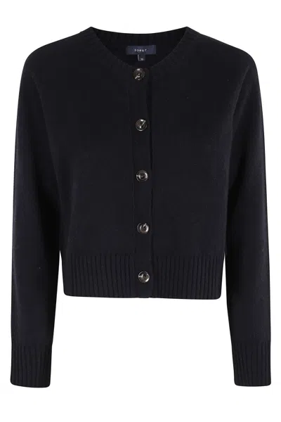 Soeur Virginia Cropped Navy Cardigan In Black