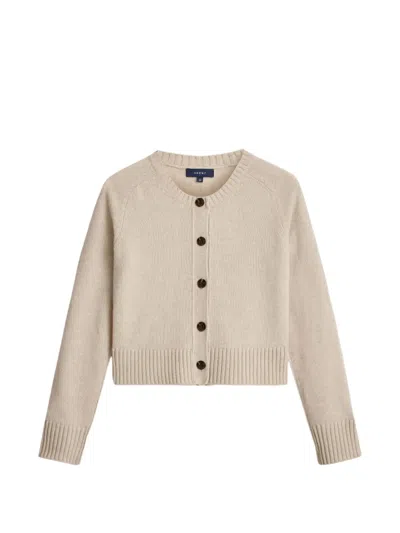 Soeur Virgin-wool Rib-trimmed Cardigan In Neutral