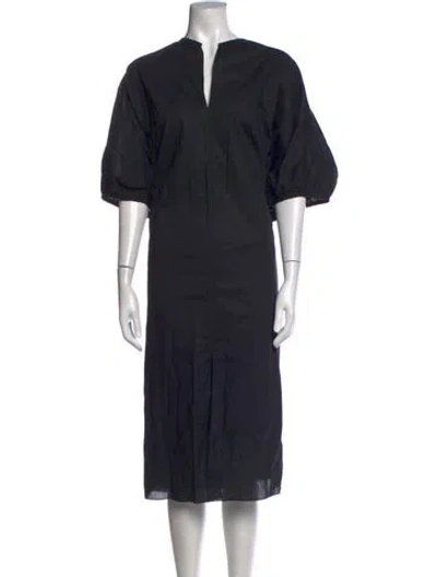 Pre-owned Soeur V-neck Midi Length Dress In Black