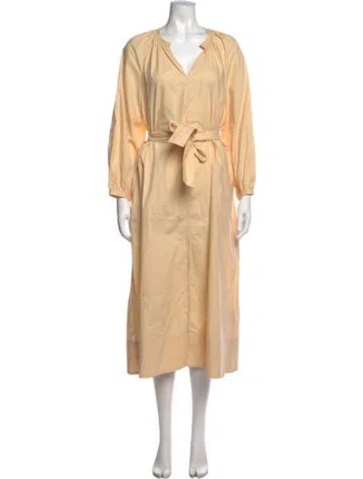 Pre-owned Soeur V-neck Midi Length Dress In Neutrals