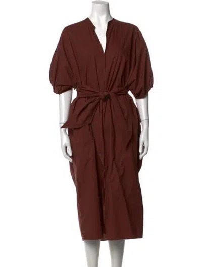 Pre-owned Soeur V-neck Midi Length Dress W/ Tags In Brown