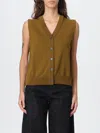 Soeur Button-front Sleeveless Top In Brown