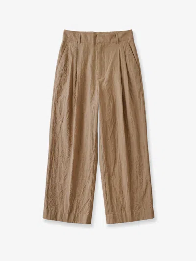 Soeur Watson Biologic Cotton Blend Trousers In Sand