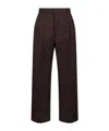 Soeur Watson Wide Leg Cotton Blend Pants In Brown