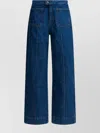 Soeur Wide-leg Denim Trousers Back Pockets In Multi