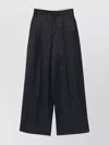 Soeur Wide-leg High Waist Trousers With Pleat Detailing In Blue