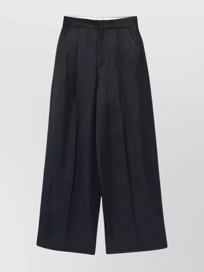 SOEUR WIDE-LEG HIGH WAIST TROUSERS WITH PLEAT DETAILING