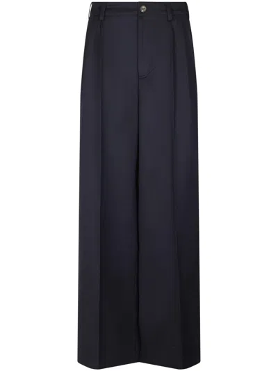 Soeur Wide-leg Trousers With Pleated Front In Blue