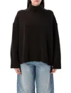 Soeur William High Neck Wool Knit Pullover In Black