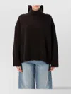 Soeur William High Neck Wool Knit Pullover In Black