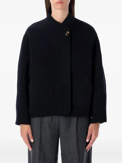 Soeur Windsor Patch-pocket Coat In Blue