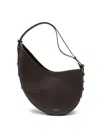 Soeur Crescent-shaped Bordeaux Leather Shoulder Bag In Brown