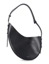 Soeur Wino Large Crescent Moon-shaped Bag In Smooth Black Leather In Black