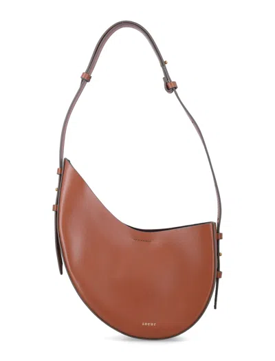 Soeur Wino Natural Leather Mini Shoulder Bag In Brown