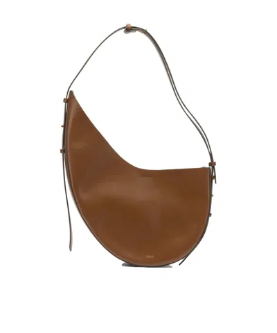 Soeur Winona Calf Leather Shoulder Bag In Brown