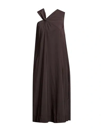 Soeur Woman Midi Dress Dark Brown Size 6 Viscose, Polyamide