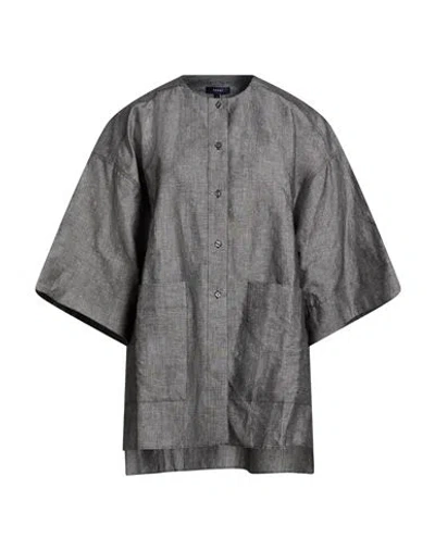 Soeur Woman Shirt Black Size 2 Linen, Cotton In Gray