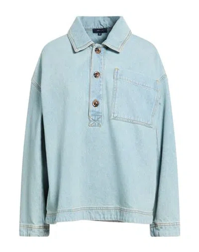 Soeur Woman Top Blue Size 8 Cotton