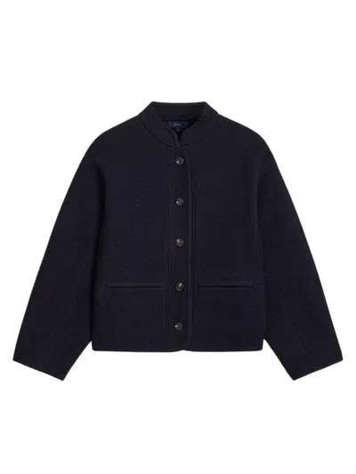 Soeur Women's 100% Virgin Wool Coat In Navy