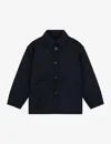Soeur Olympe Cropped Boxy-fit Wool Jacket In Blue