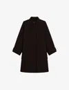 Soeur Womens Brown Villanova High-neck Relaxed-fit Wool-blend Coat In Brown