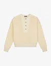Soeur Womens Cream London Ribbed-trim Woven-blend Jumper In Cream