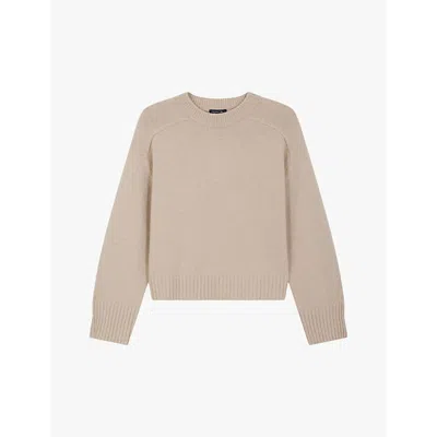 Soeur Womens Cream Will Round-neck Relaxed-fit Merino-wool Jumper