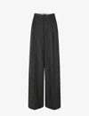 Soeur Womens Grey Pegase Wide-leg High-rise Wool Trousers In Grey