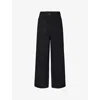 Soeur Womens Noir Harry Wide-leg High-rise Denim Jeans In Noir