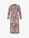 Soeur Womens Print Veena Round-neck Graphic-pattern Cotton Midi Dress In Print