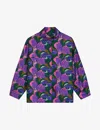 Soeur Womens Print Violon Graphic-print High-neck Silk Shirt In Print