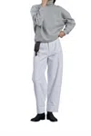 Soeur Women's Volage Denim High-waisted Trousers In Blanc In Multi