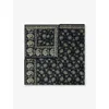 Soeur Womens  Sky Graphic-print Cotton Scarf In Ardoise / Ecru