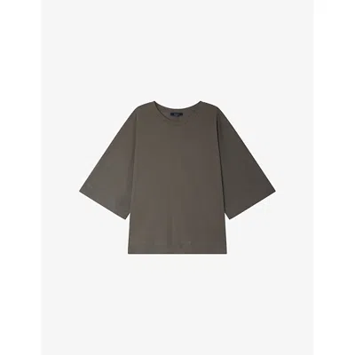 Soeur Womens Ardoise Helsinki Oversized-fit Cotton T-shirt In Gray