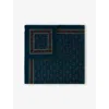 Soeur Womens  Classique Floral-pattern Twill Cotton Scarf In Ardoise/terre Battue