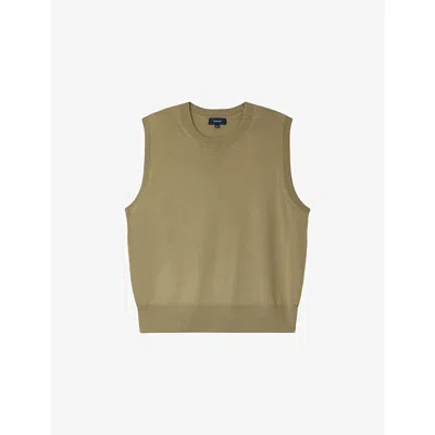 Soeur Womens Argile Fargo Round-neck Wool Vest In Brown