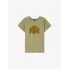 Soeur Womens Argile Val Logo-print Short-sleeve Cotton T-shirt In Green