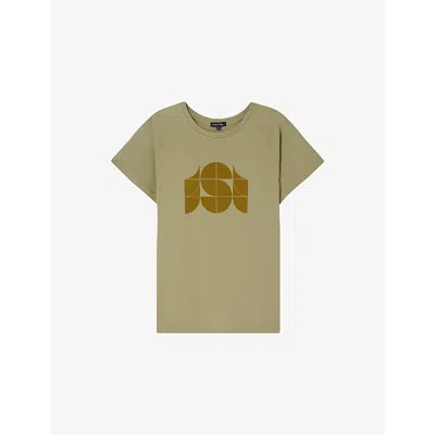 Soeur Womens Argile Val Logo-print Short-sleeve Cotton T-shirt