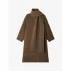 Soeur Womens Beige/gris Finn Scarf-detail Wool-blend Coat In Brown